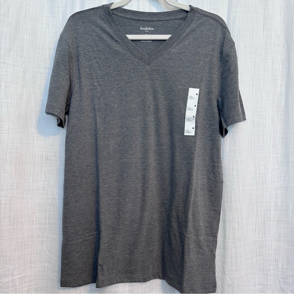 2 Goodfellow & Co Men's Charcoal V-Neck Tees